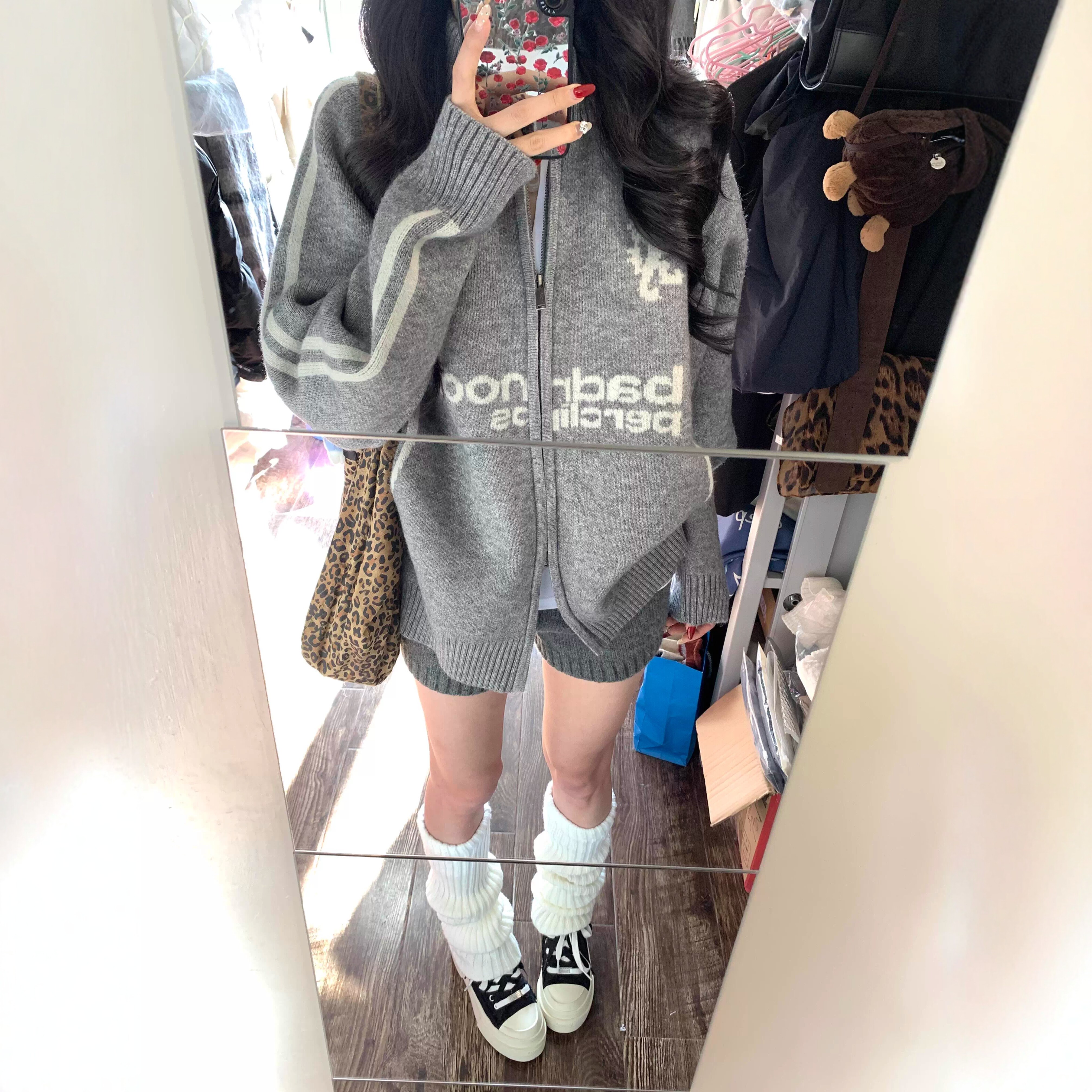 日系针织开衫女秋季oversize韩版