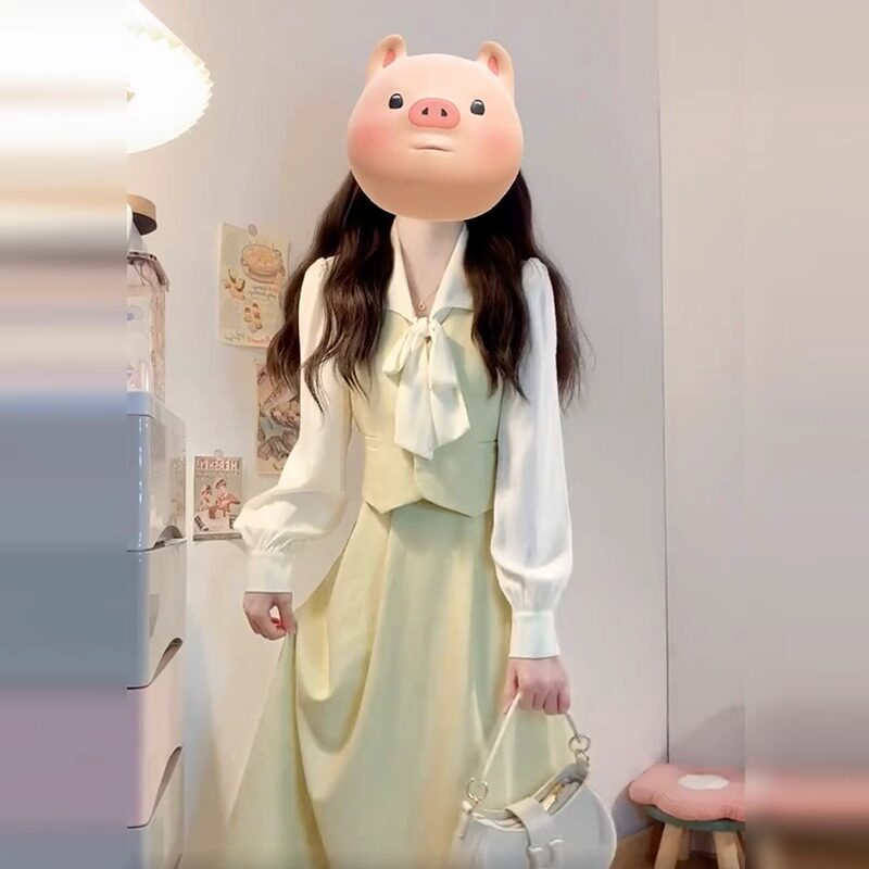 早秋百搭小香温柔风气质长裙