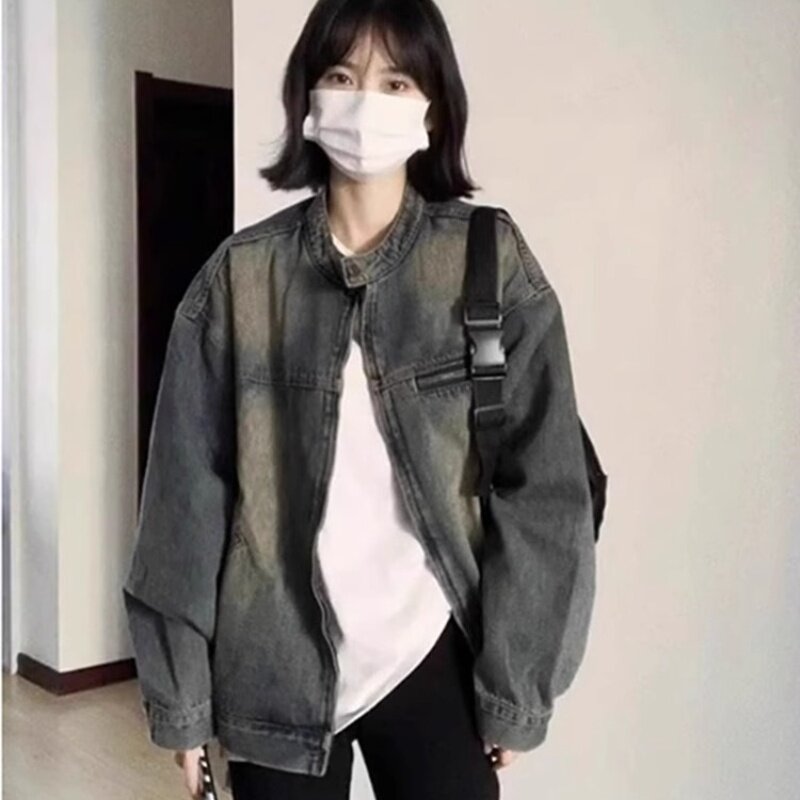 牛仔外套设计感宽松慵懒工装夹克