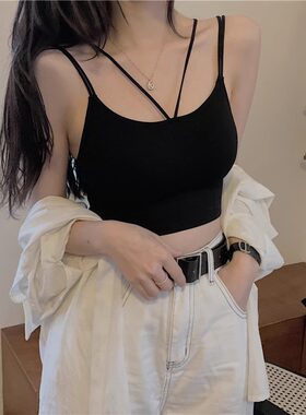 外穿带胸垫小吊带背心女