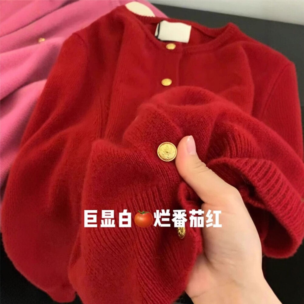 日系仿浣熊绒针织开衫女秋冬外套
