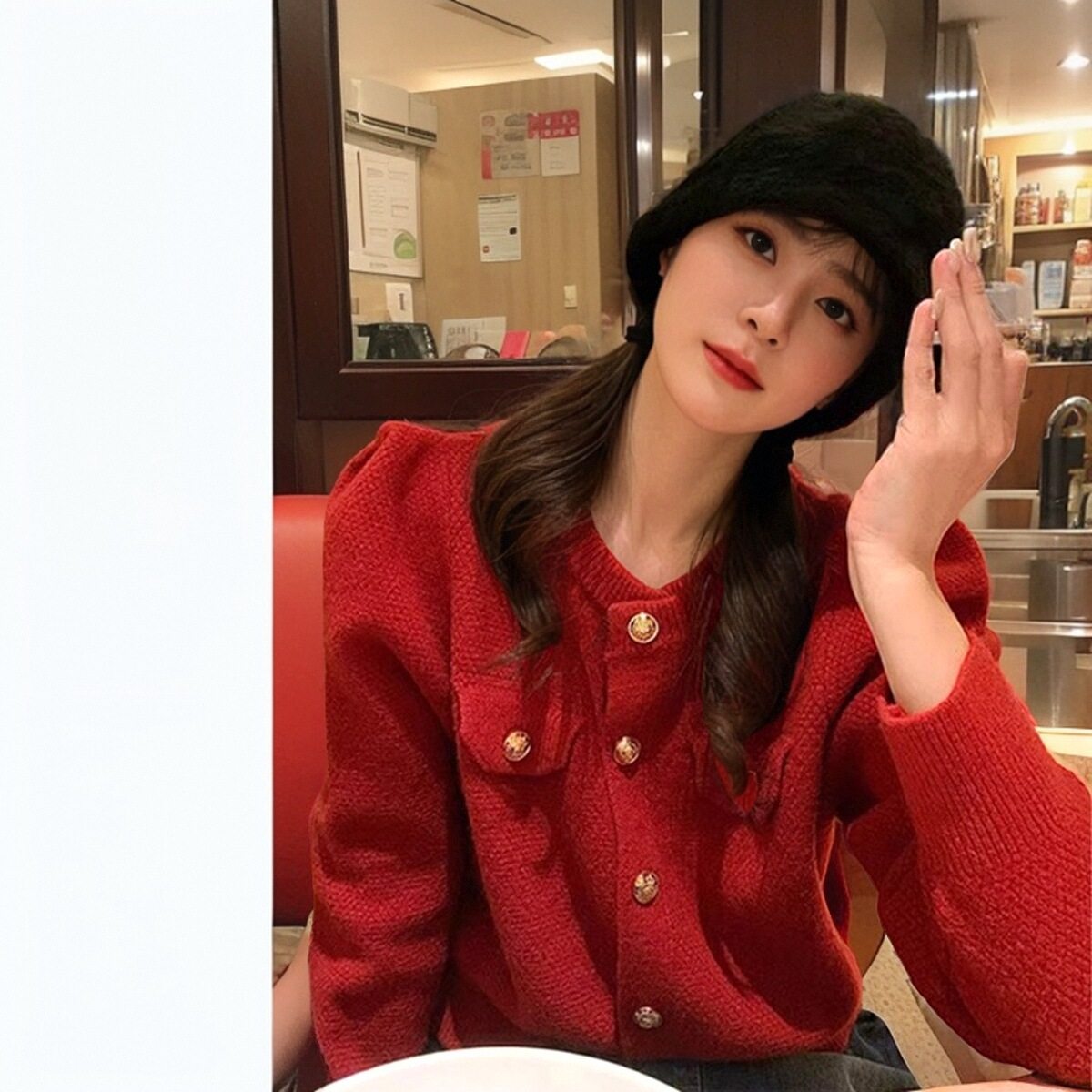 减龄绝美针织新年本命年开衫