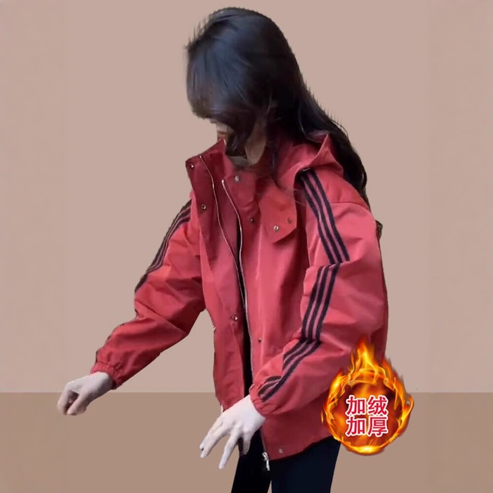 日系2025秋冬季新款冲锋衣女宽松