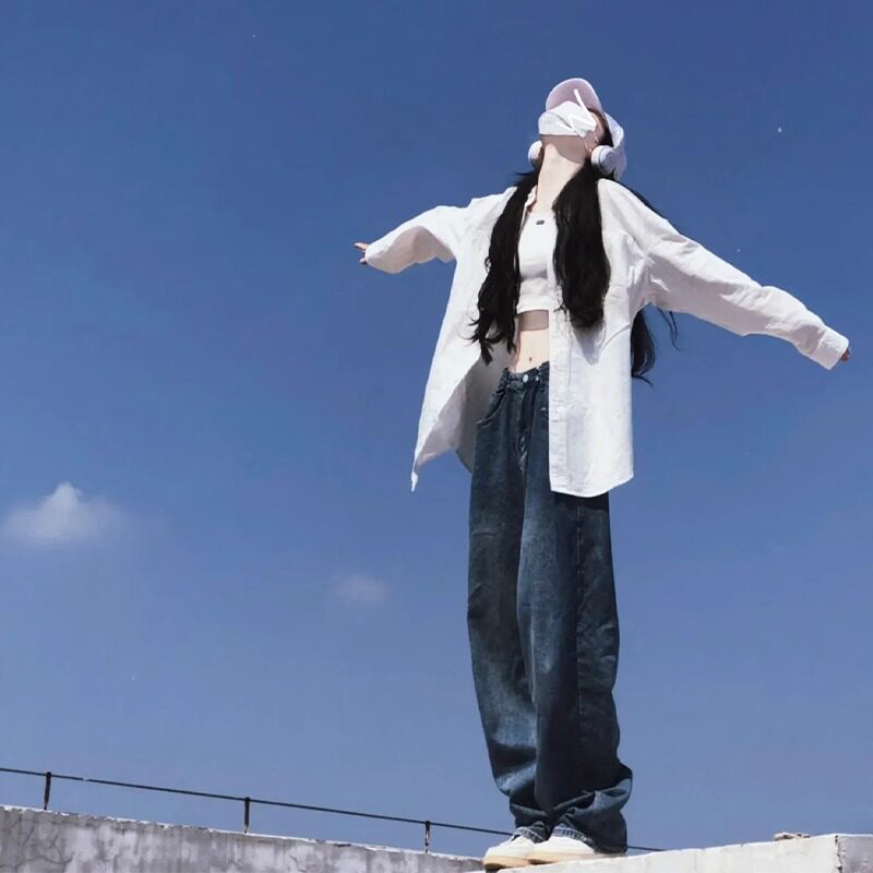 薄款长袖宽松别致衬衣女