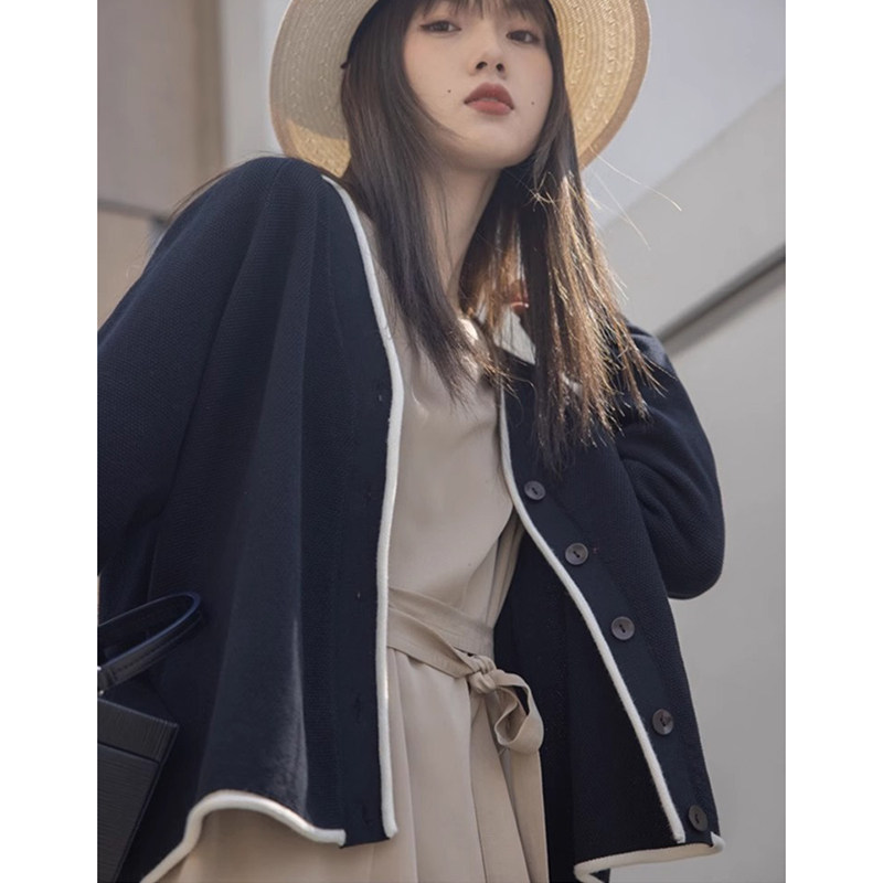 宽松慵懒风针织开衫女春秋
