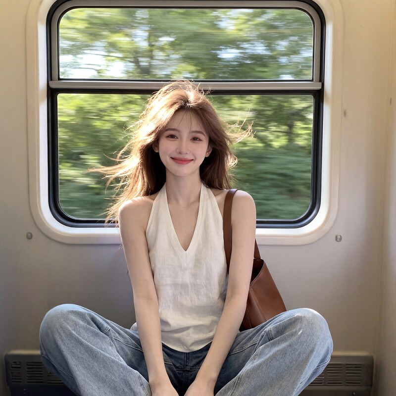 白色无袖挂脖吊带背心女夏季