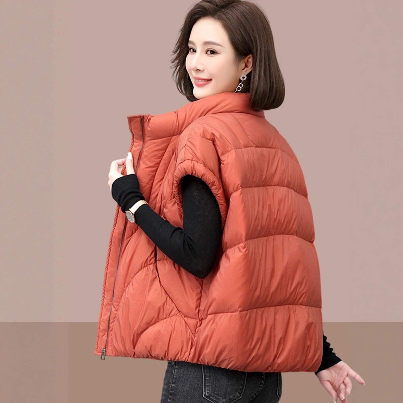 日系羽绒背心马甲女秋冬季保暖