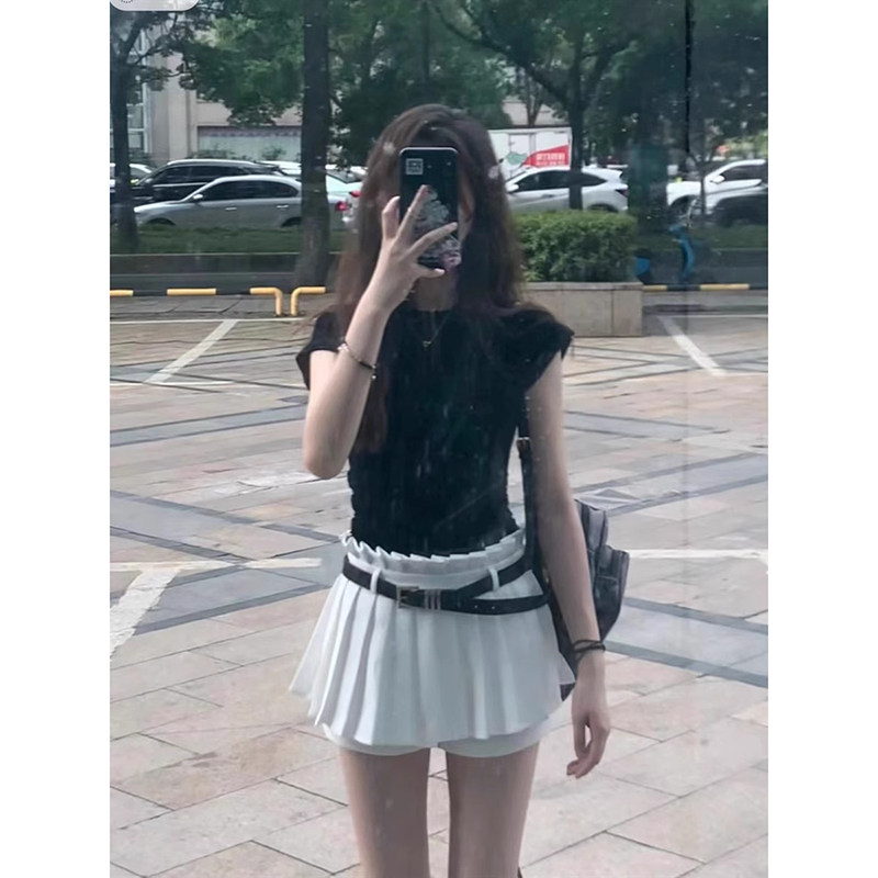 夏穿搭一整套上衣裙子两件套装女