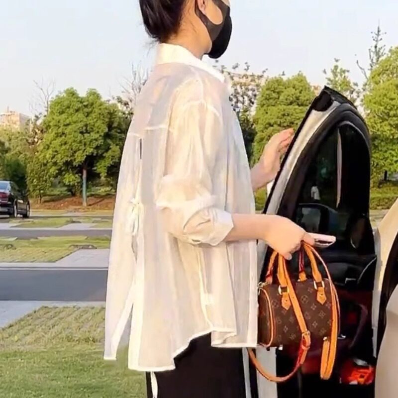 后开叉天丝防晒衬衫女防晒外套