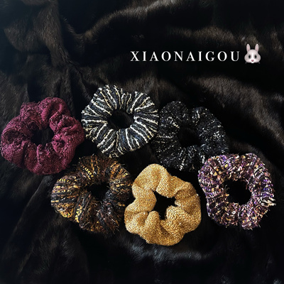 linton小香粗花呢发绳秋冬毛线大肠发圈皮筋女扎高马尾头绳丸子头