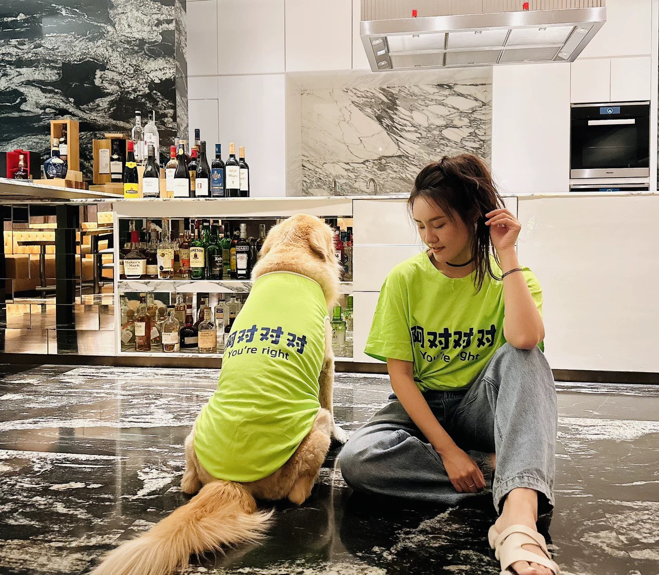 安娜与拉卡大型犬亲子装纯棉棉料
