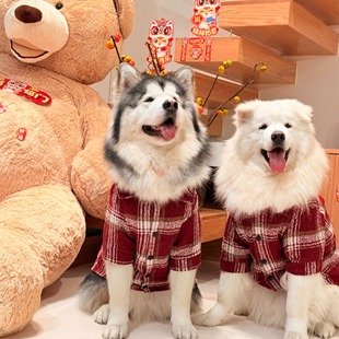 安娜与拉卡宠物潮牌原创设计大狗衣服秋冬装新年节日服大型犬外套