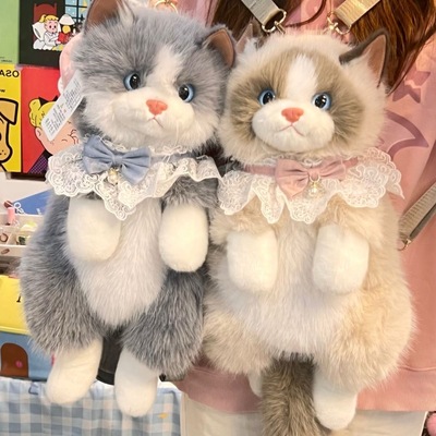 仿真毛绒猫咪背包公仔布偶小猫玩偶毛绒玩具布娃娃双肩包女孩礼物