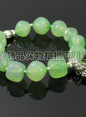 紫烟925纯银天然巴西玛瑙手链串