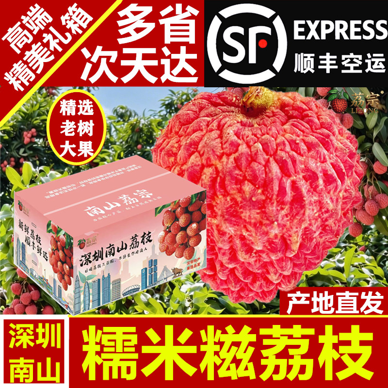 顺丰空运包邮深圳特产南山西丽荔枝糯米糍大果5斤礼箱小核新鲜