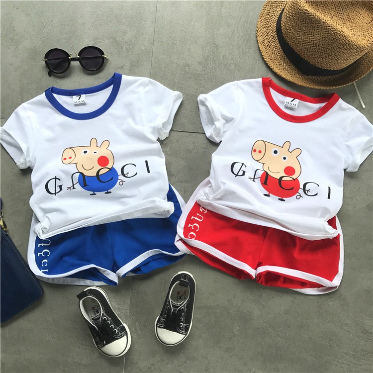 男女童寶寶套裝小豬佩奇1夏裝2洋氣3歲夏天4嬰幼兒衣服短袖套裝潮