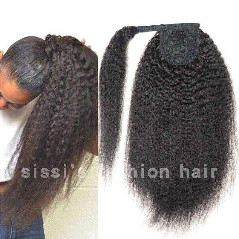 wrap drawstring kinky staight ponytail烟花烫马尾辫玉米须马尾