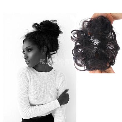 发包丸子头凌乱感蛋白丝发圈发髻 hair bun Hairpiece Scrunchie