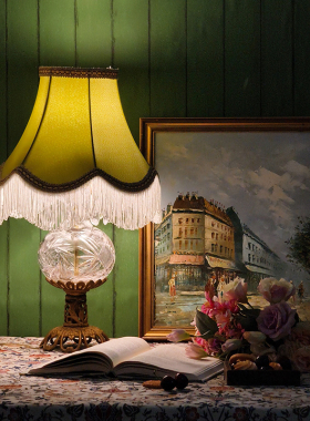 欧式复古创意黄铜水晶摆件台灯