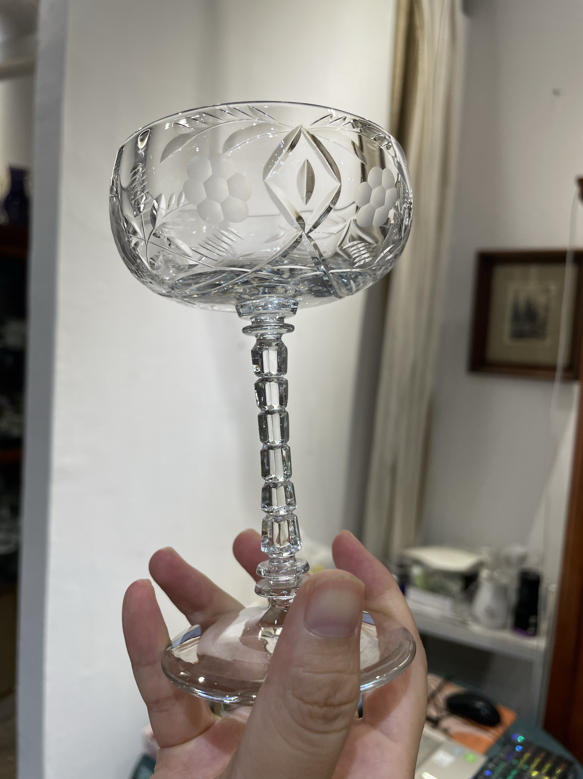 美国libbey手刻设计感鸡尾酒杯