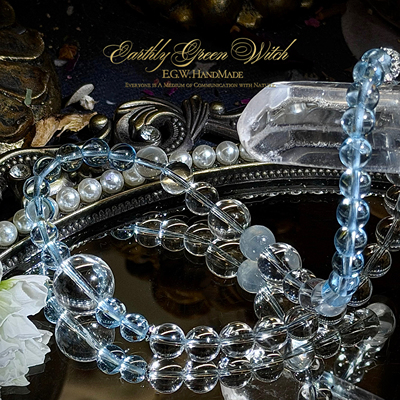 「丙午火年·玄水」收藏级年限双圈手链天然海蓝宝白水晶手串净体