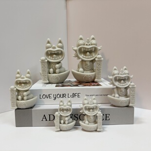 瓦猫手绘云南大理丽江手工树脂创意开业招财猫文旅游纪念礼品定制