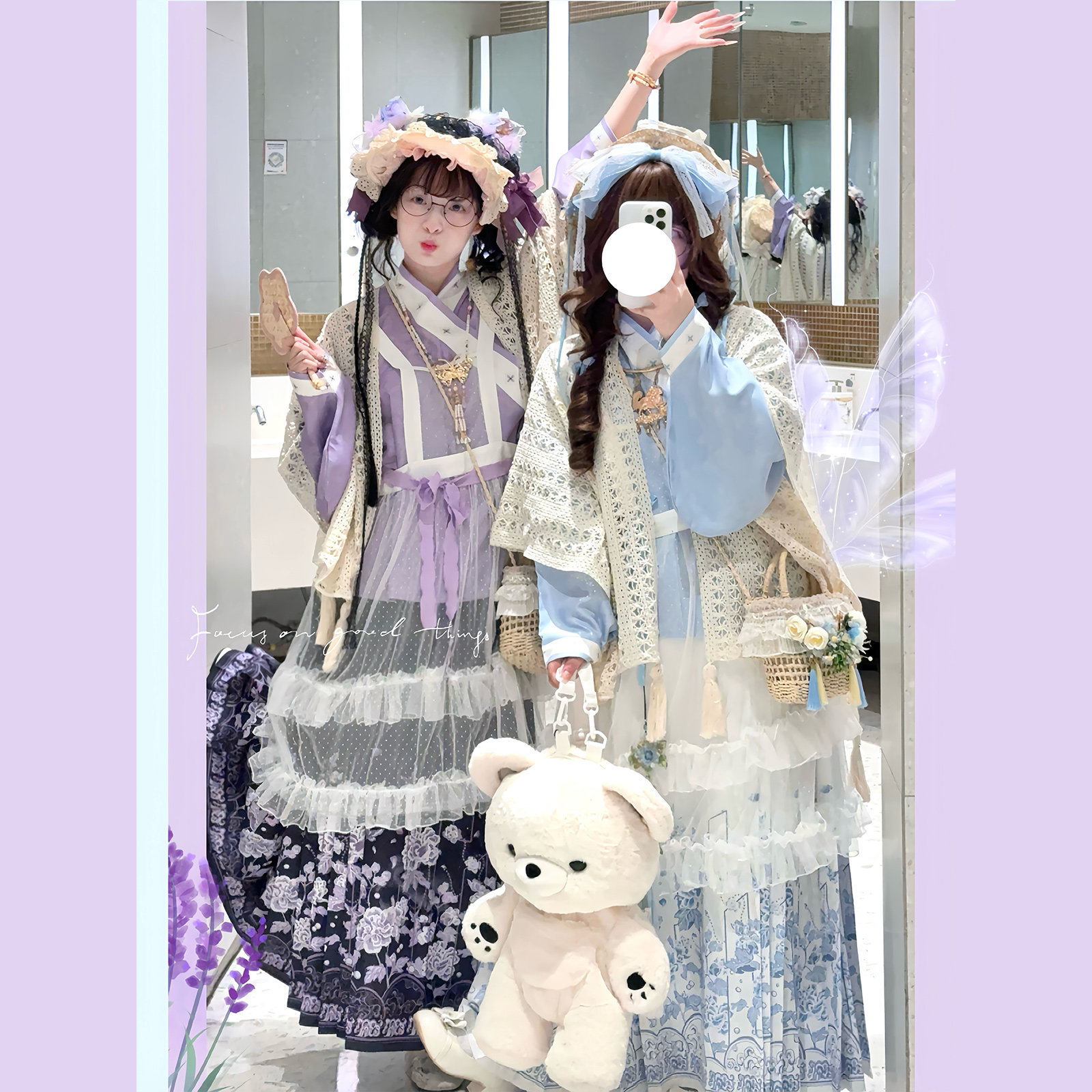 汉洋折衷九尘原创明制马面裙洛丽塔罩裙日常可爱闺蜜套装汉服女