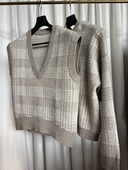 双面提花针织连帽套头羊绒衫 特惠 小禾源纱同款 女学院风休闲外套