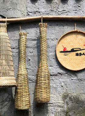 鱼虾泥鳅笼酸菜鱼馆渔家装饰渔具鱼箩鱼篓黄鳝笼乡村振兴餐厅挂饰
