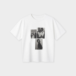 Miss couleur复古人物印花短袖T恤时尚宽松上衣MC26SS031