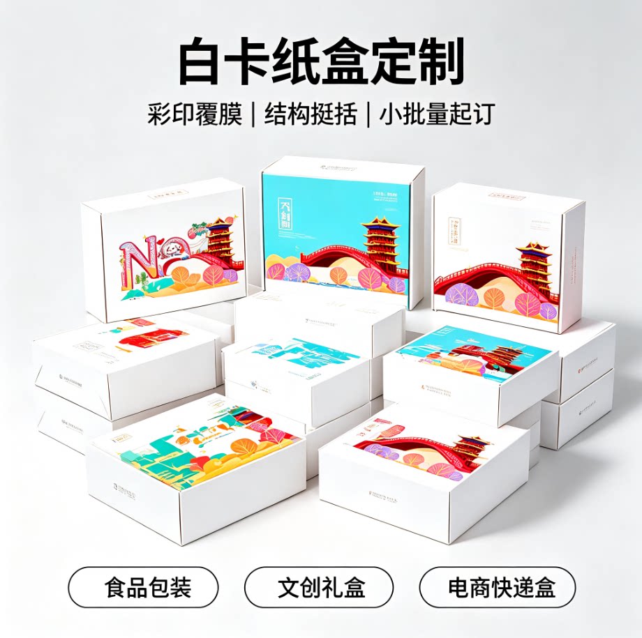 定制白卡纸包装盒天地盖批量起订图片