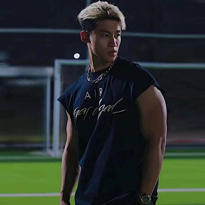 破冰正品蝙蝠袖美式运动背心