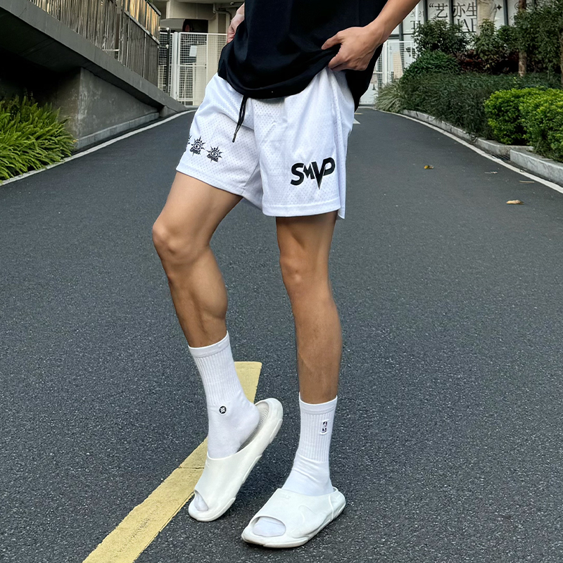 SMVP美式运动短裤男速干透气网眼三分裤体育生宽松训练篮球四分裤