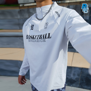 bkcxzice破冰正品半拉链美式足球训练服男速干衣篮球长袖运动t恤