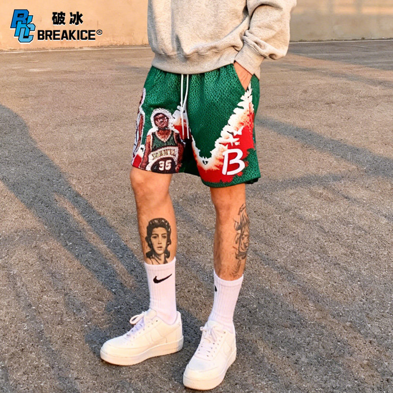 bkcxzice破冰KD杜兰特短裤男美式复古网眼运动裤宽松速干篮球短裤