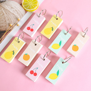 小清新水果铁圈本学生便携迷你小号环扣活页单词本空白小本子礼品