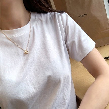 白色t恤女短袖女2020年夏季新版韩版宽松纯棉t恤女纯色短袖t恤女