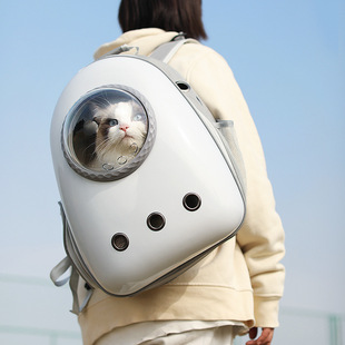 宠物外出便携透明猫包猫咪透气太空舱双肩猫包大容量侧开宠物包