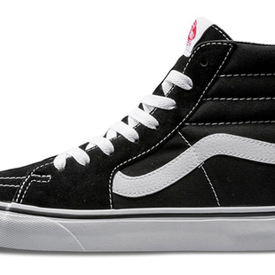 广州奈仓 Vans SK8 经典款 防滑轻便 高帮 板鞋 黑白 VN000D5IB8C