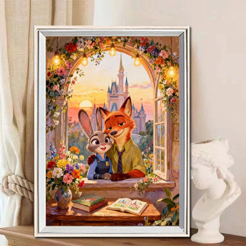 疯狂动物城卡通风景5d钻石画满钻2026新款贴画手工diy粘贴闪钻砖,居家布艺,钻石绣,淘宝优惠券,粉丝福利购,淘宝优惠卷