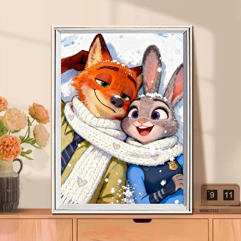 疯狂动物城2026新款钻石画高颜值女孩子手工diy贴画十字绣客厅,居家布艺,钻石绣,淘宝优惠券,粉丝福利购,淘宝优惠卷