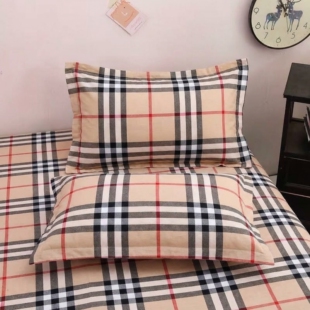 纯棉100%全棉水洗棉枕头套格子一对成人学生宿舍枕套单人家用a类