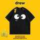 可爱百搭斜眼睛印花短袖 DREW HUSSRY t恤男女宽松百搭情侣上衣