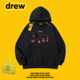 套头衫 DREW美式 潮牌腊肠狗印花连帽卫衣秋冬加绒宽松男女情侣帽衫