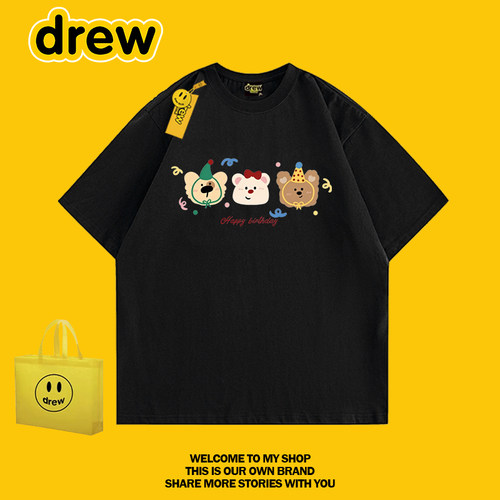 drew美式潮牌小熊纯棉短袖T恤