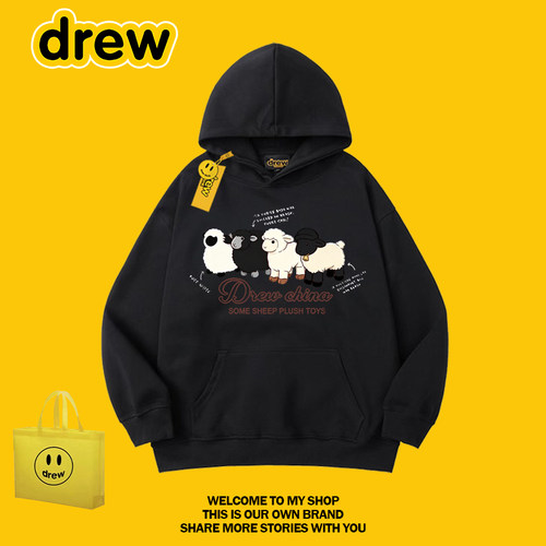 DREW可爱小羊连帽卫衣情侣款