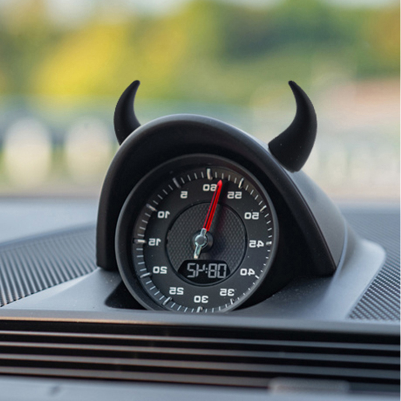 方向罗盘恶魔小牛角可爱车内装饰
