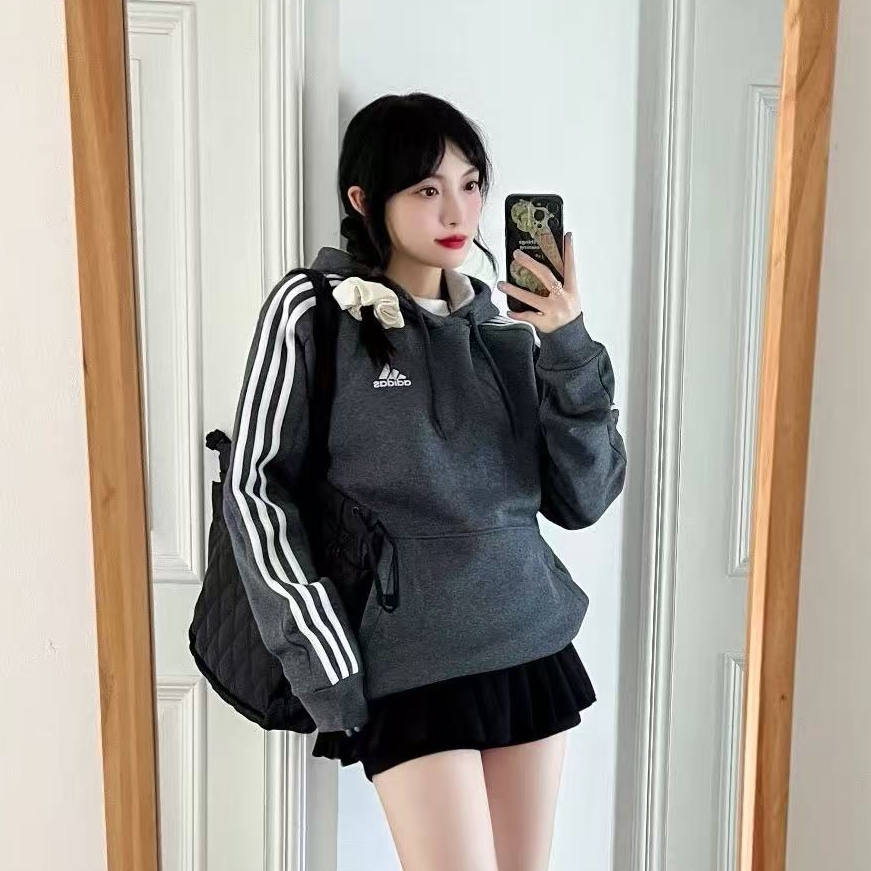 Adidas阿迪达斯正品三叶草美式风over size秋季男女休闲保暖卫衣
