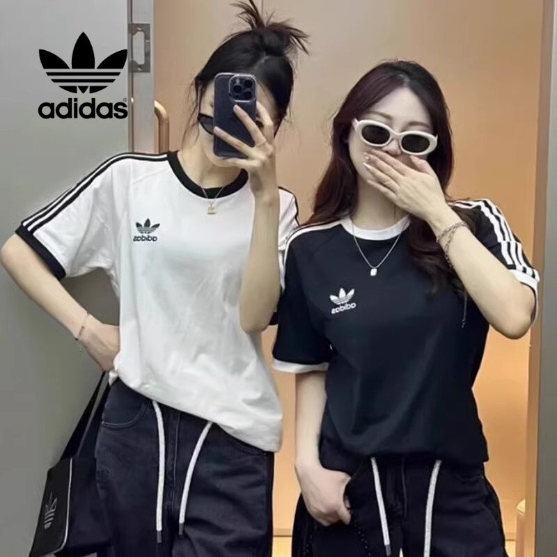 Adidas/阿迪达斯正品三叶草男女同款春夏季条纹运动修身经典短袖,运动服/休闲服装,运动T恤,淘宝优惠券,粉丝福利购,淘宝优惠卷