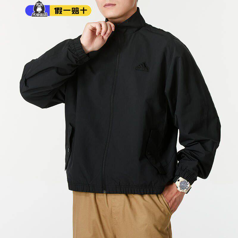 阿迪达斯男装秋季新款运动服防风衣休闲服立领梭织夹克外套JI6657